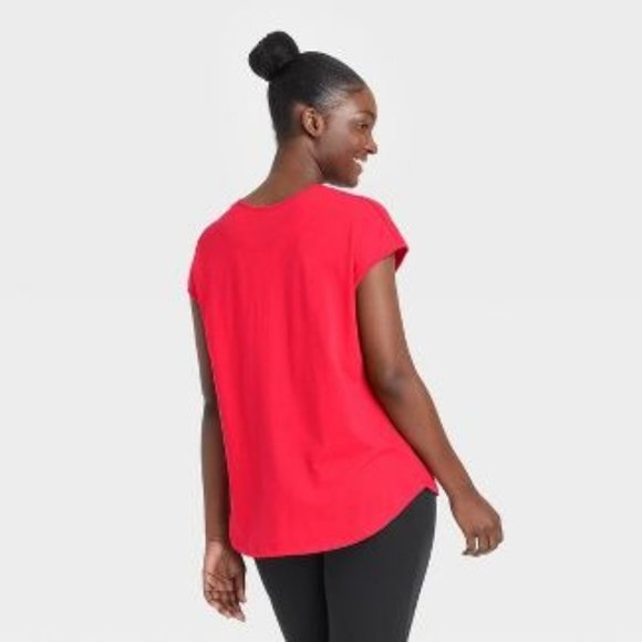 NWT All in Motion Cap Sleeve T Shirt - Cherry Red - XXL - Picture 2 of 7